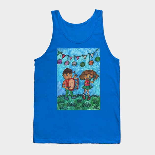 Children at the Carnival Tank Top by Mila-Ola_Art